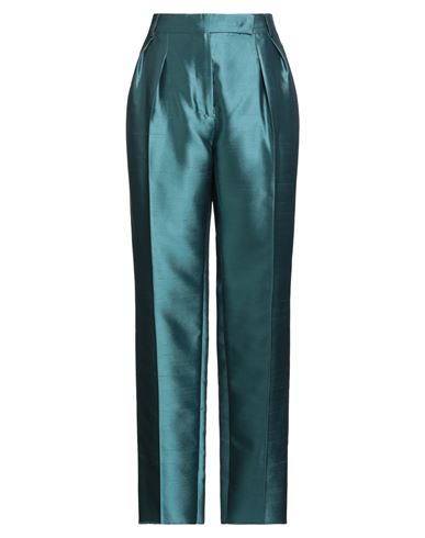 Max Mara Woman Pants Deep Teal Size 10 Silk, Cotton In Green