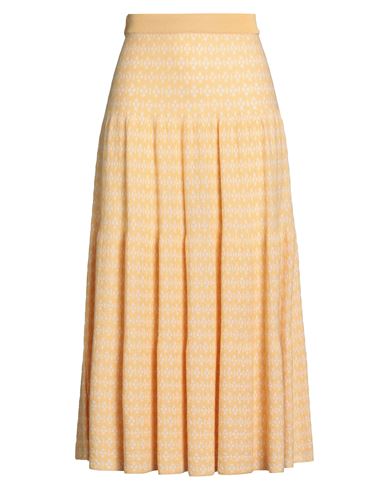 Sita Murt / Woman Midi Skirt Apricot Size M Viscose, Organic Cotton, Polyamide In Orange