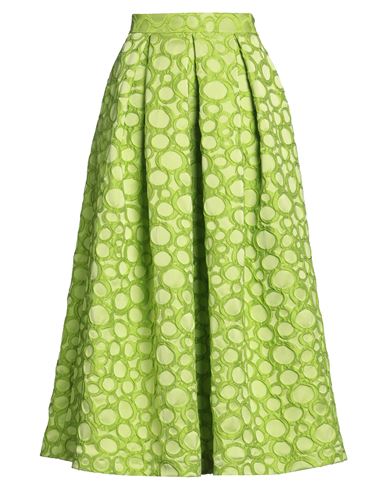 Lunatica Milano Woman Midi Skirt Lime Green Size 8 Polyester, Elastane