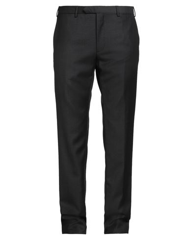 Santaniello Man Pants Charcoal Size 40 Wool In Black