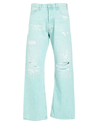 Cycle Man Jeans Turquoise Size 34 Cotton, Red Cotton In Green