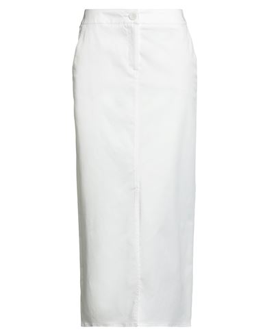 Marie Méro Woman Midi Skirt White Size 6 Cotton, Elastane