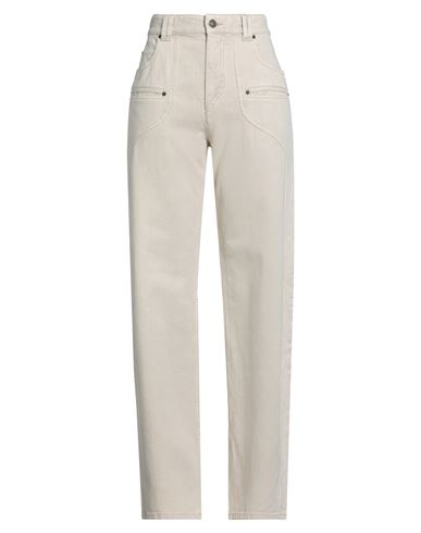 Isabel Marant Woman Jeans Beige Size 12 Cotton, Hemp In Gray