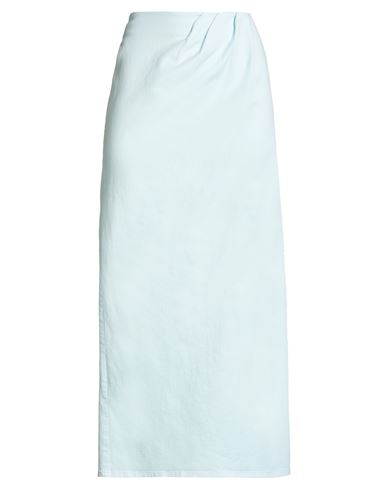 Maison Reynders Woman Denim Skirt Sky Blue Size L Cotton, Elastane