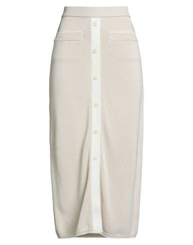 Joseph Woman Midi Skirt Beige Size L Cotton In Sand