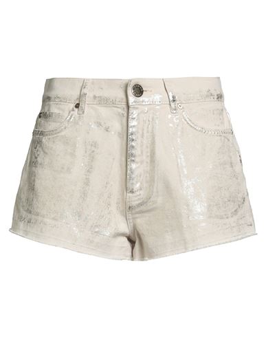Pinko Denim Woman Denim Shorts Cream Size 30 Cotton In White