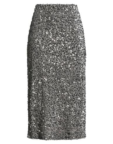 Dixie Woman Midi Skirt Grey Size M Polyester In Gray