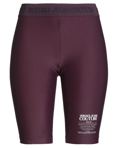 Versace Jeans Couture Woman Shorts & Bermuda Shorts Plum Size 14 Polyamide, Elastane In Animal Print