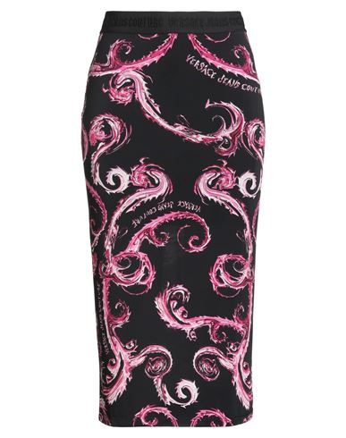 Versace Jeans Couture Woman Midi Skirt Black Size 14 Viscose, Elastane In Black