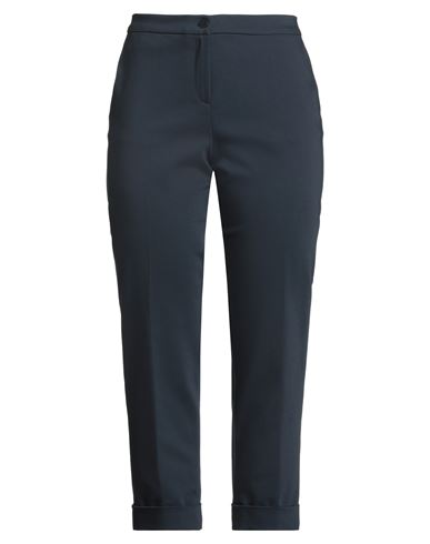 Caractere Caractère Woman Pants Navy Size 12 Cotton, Polyester, Elastane In Blue