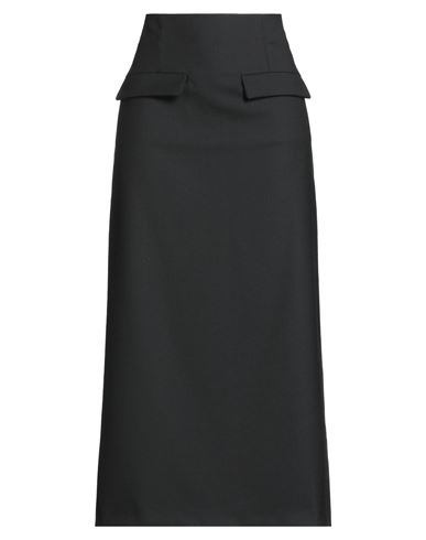 Meimeij Woman Midi Skirt Black Size 4 Polyester, Wool, Elastane, Acetate