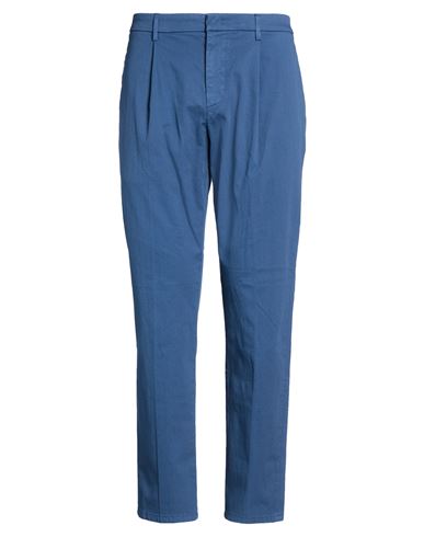 Dondup Man Pants Slate Blue Size 35 Cotton, Elastane In Blue