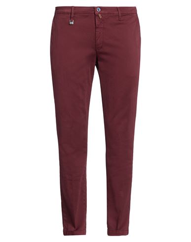 Barbati Man Pants Burgundy Size 38 Cotton, Elastane In Red