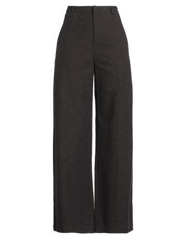 Alysi Crème Woman Pants Dark Brown Size 4 Cotton, Elastane