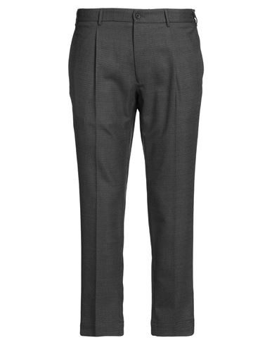 Santaniello Man Pants Charcoal Size 42 Wool, Polyester, Elastane In Black