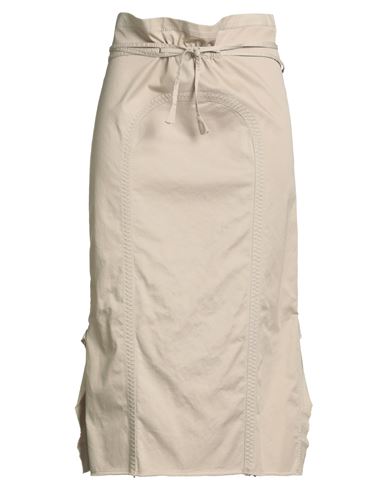 Tod's Woman Midi Skirt Beige Size 6 Cotton, Elastane In Sand