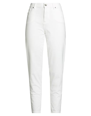 Eleventy Woman Pants White Size 4 Cotton, Polyamide, Elastane