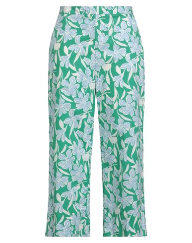 Rosso35 Woman Pants Green Size 8 Cotton In Multi