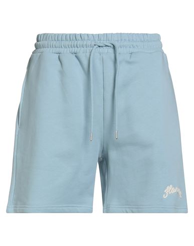 Flâneur Man Shorts & Bermuda Shorts Sky Blue Size M Cotton In Blue