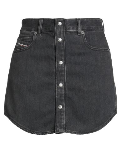 Diesel Woman Denim Skirt Black Size 30 Cotton, Lyocell In Black