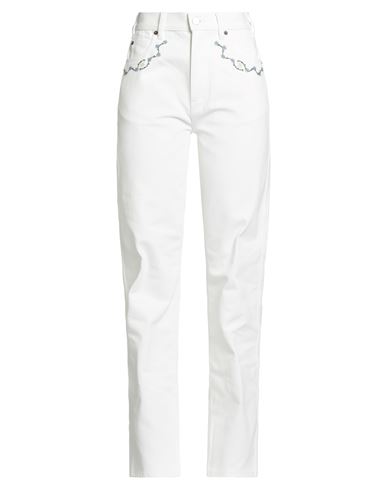Celine Woman Jeans White Size 28 Cotton In White
