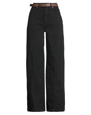 Haveone Woman Pants Black Size M Cotton, Elastane