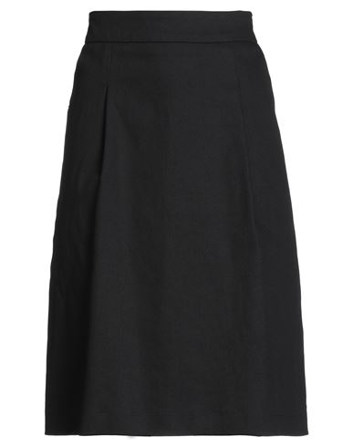 Laboratorio Woman Midi Skirt Black Size 10 Cotton, Elastane