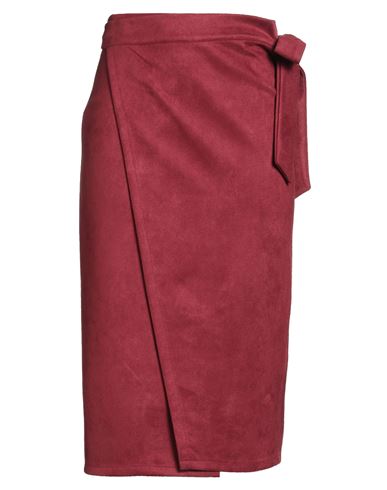 Haveone Woman Midi Skirt Garnet Size S Polyester, Synthetic Fibers In Brown