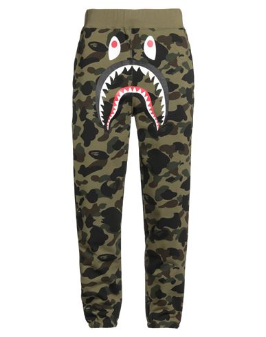 A Bathing Ape Man Pants Military Green Size Xl Cotton
