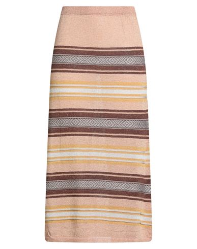 B.yu B. Yu Woman Midi Skirt Copper Size Xl Viscose, Polyamide, Metallic Polyester In Multi