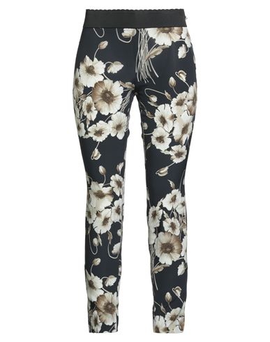 Dolce & Gabbana Woman Pants Black Size 8 Silk, Viscose, Elastane In Multi