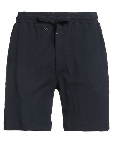 Wool & Co Man Shorts & Bermuda Shorts Midnight Blue Size Xl Cotton In Black