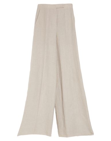Max Mara Woman Pants Light Grey Size 10 Linen In Neutral