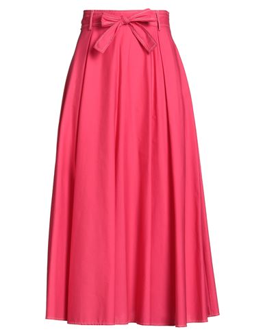 Sfizio Studio Woman Midi Skirt Fuchsia Size 6 Cotton, Elastane In Pink