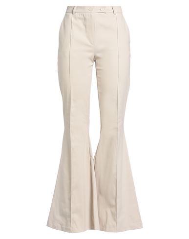 Haveone Woman Pants Beige Size L Cotton, Polyester, Elastane In Neutral