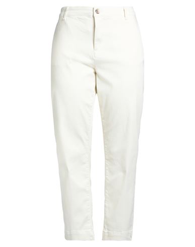Xandres Woman Jeans Ivory Size 16 Tencel, Cotton, Elastane In White