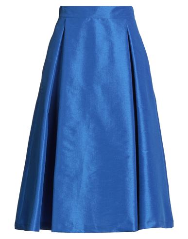 Kartika Woman Midi Skirt Bright Blue Size 2 Polyester, Polyamide, Elastane