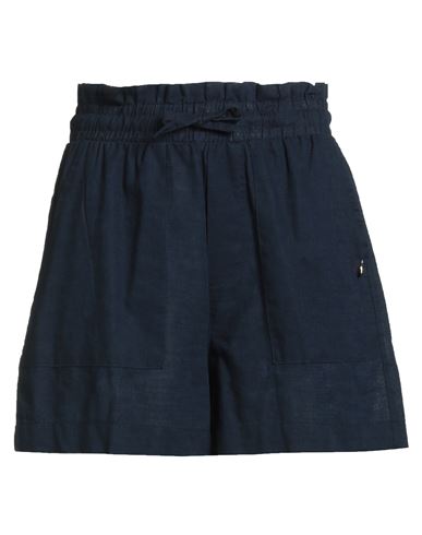 Yes Zee By Essenza Natural Feeling Woman Shorts & Bermuda Shorts Navy Size Xl Cotton, Linen In Blue