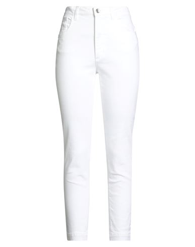 Dolce & Gabbana Woman Jeans White Size 14 Cotton, Elastane, Cow Leather