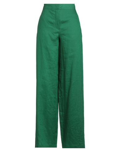 Max Mara Studio Woman Pants Emerald Green Size 12 Linen