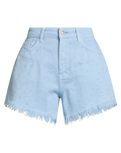 Bsb Jeans Woman Denim Shorts Sky Blue Size M Cotton