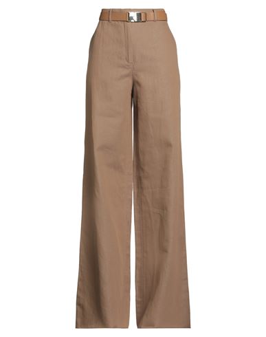 Max Mara Studio Woman Pants Khaki Size 10 Cotton, Linen In Sand