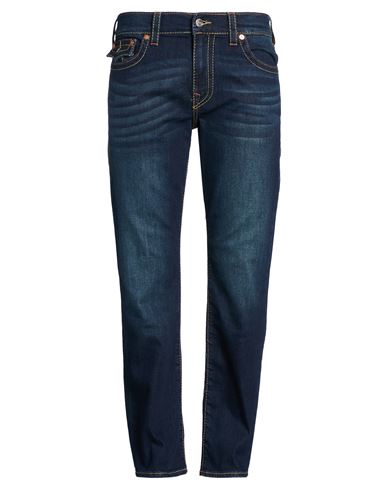 True Religion Man Jeans Blue Size 34w-32l Cotton, Repreve, Elastane In Blue