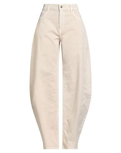 Vicolo Denim Couture Woman Jeans Cream Size L Cotton In Gray