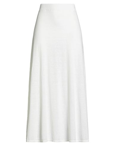 Fedeli Woman Maxi Skirt White Size 8 Cotton, Linen