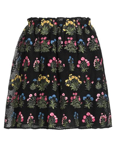 Valentino Garavani & Celia Birtwell Woman Mini Skirt Black Size 6 Cotton, Polyester, Polyamide In Black