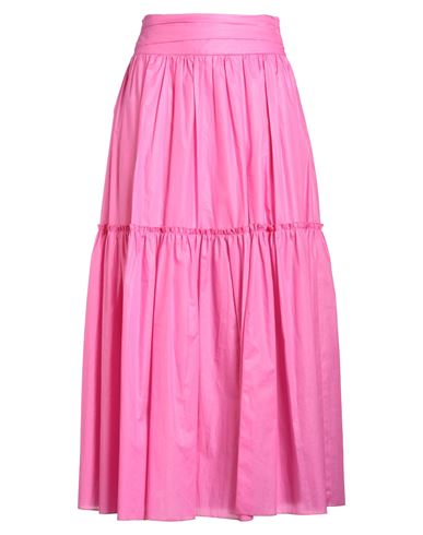 Hanita Woman Maxi Skirt Fuchsia Size 8 Cotton In Pink