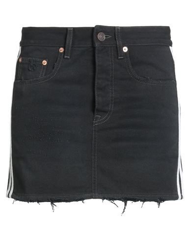Balenciaga X Adidas Originals Woman Denim Skirt Black Size 4 Cotton, Polyester