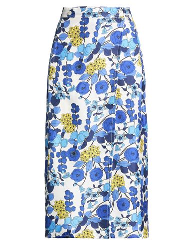 Laura Urbinati Woman Midi Skirt Light Blue Size 8 Silk