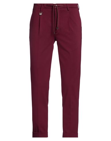 Barbati Man Pants Garnet Size 36 Viscose, Polyamide, Elastane In Burgundy